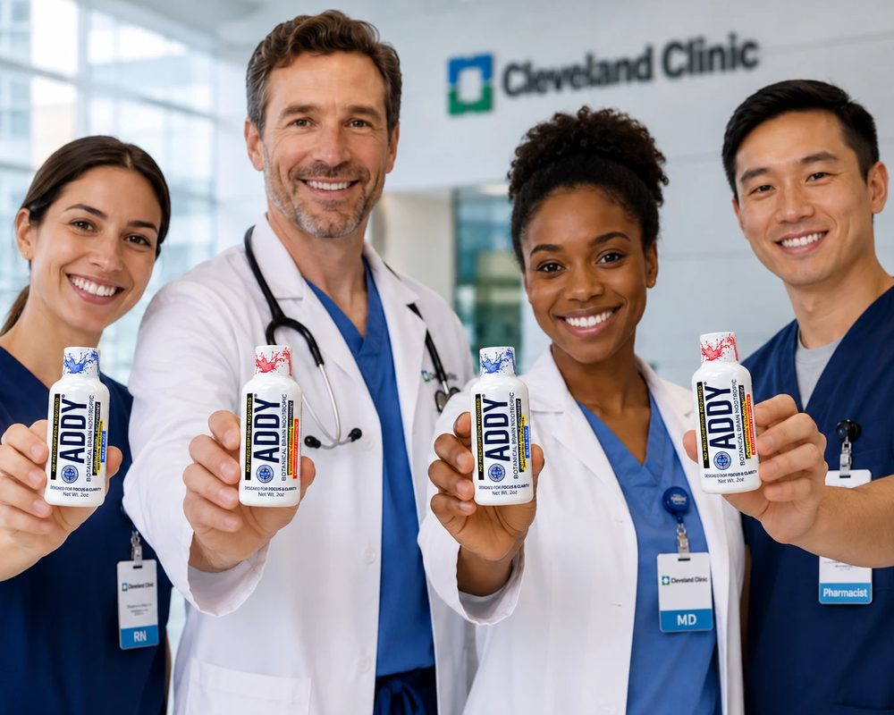 Clinicians at the Cleveland Clinic holding ADDY shots